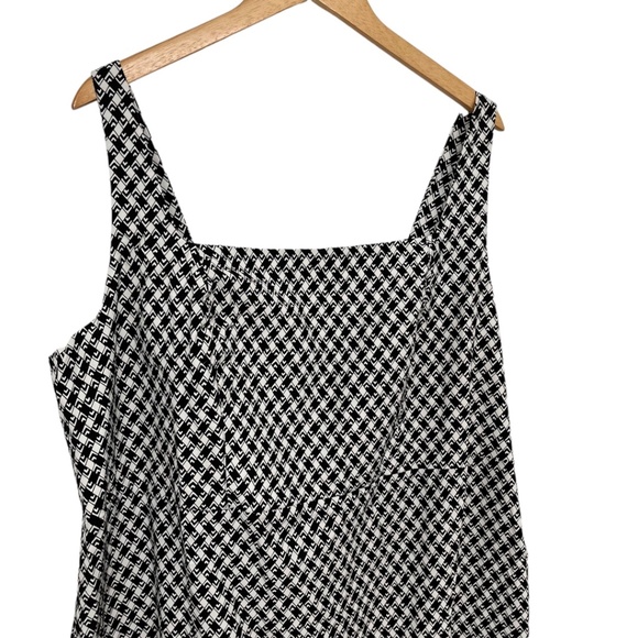 Anthropologie The Ariana Square Neck Asymmetrical Ruffle Hem Dress 3X Plus - Picture 5 of 14